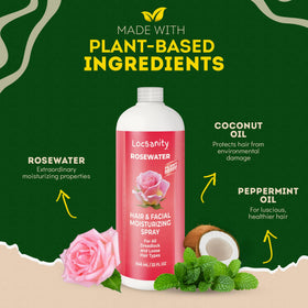Locsanity Pure Rosewater Hair and Facial Spray 32oz back view