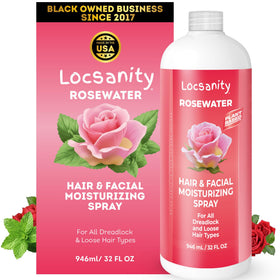 Locsanity Pure Rosewater Hair and Facial Spray 32oz front view
