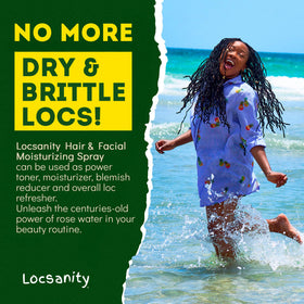 Locsanity Pure Rosewater Hair and Facial Spray 32oz with misting nozzle