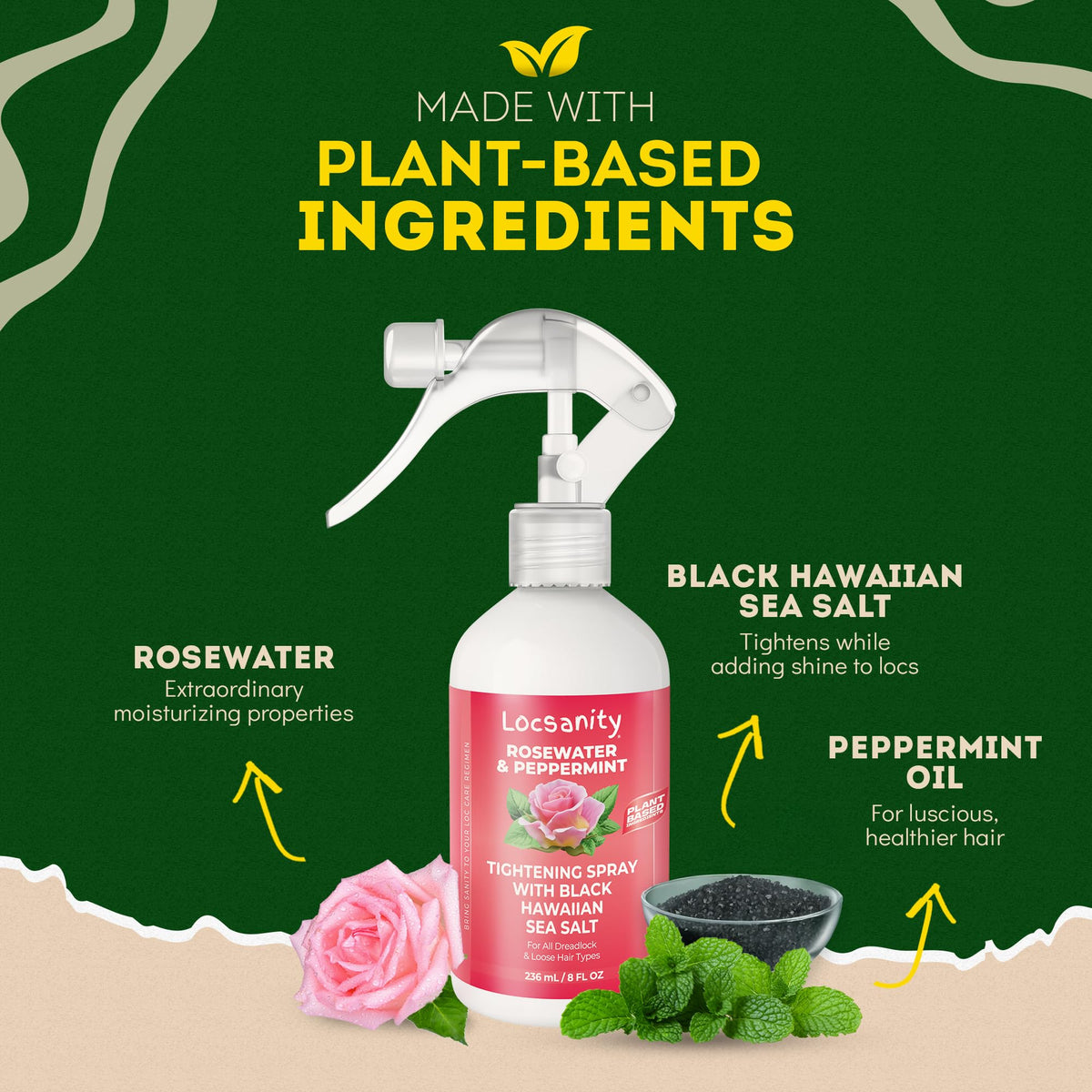 Locsanity Rosewater Peppermint Loc Spray 8oz back view
