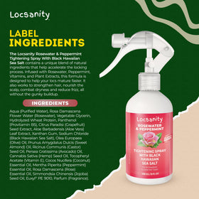Locsanity Rosewater Peppermint Loc Spray in a bathroom setting