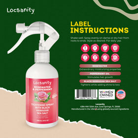 Locsanity Rosewater Peppermint Loc Spray with fresh peppermint leaves