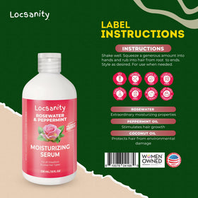 Locsanity Rosewater Peppermint Serum with measuring spoon