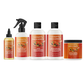 Locsanity Shea & Apricot Hair Care Bundle front view
