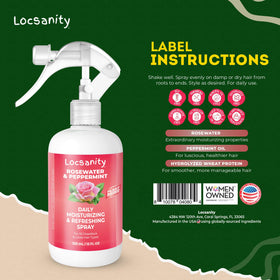 Locsanity spray being applied to locs