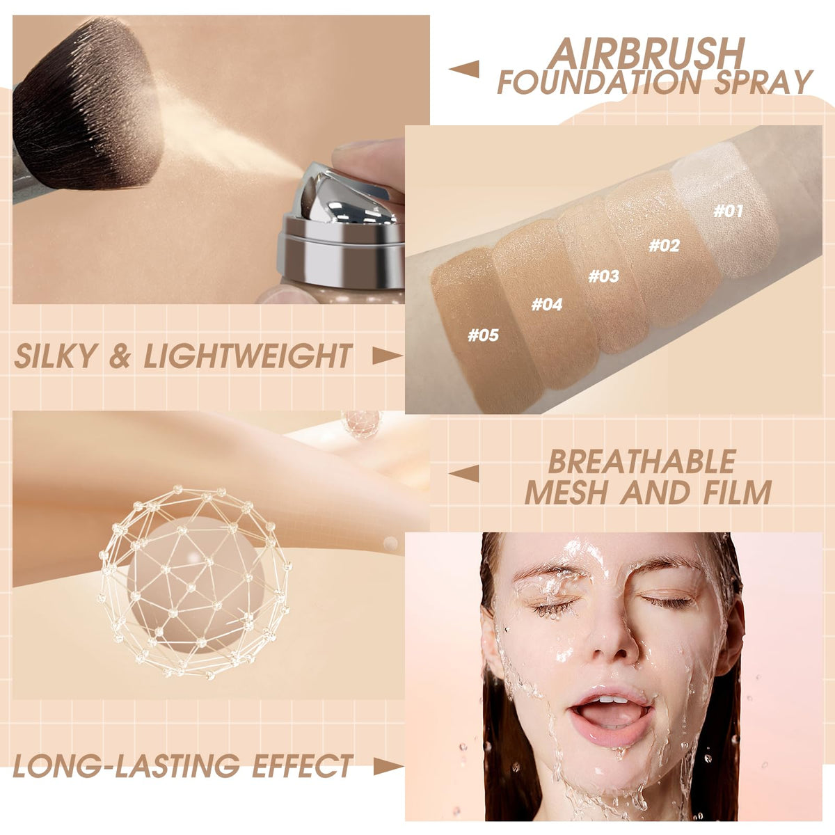 LOKFAR AirBrush Foundation Spray #02 Nude close-up
