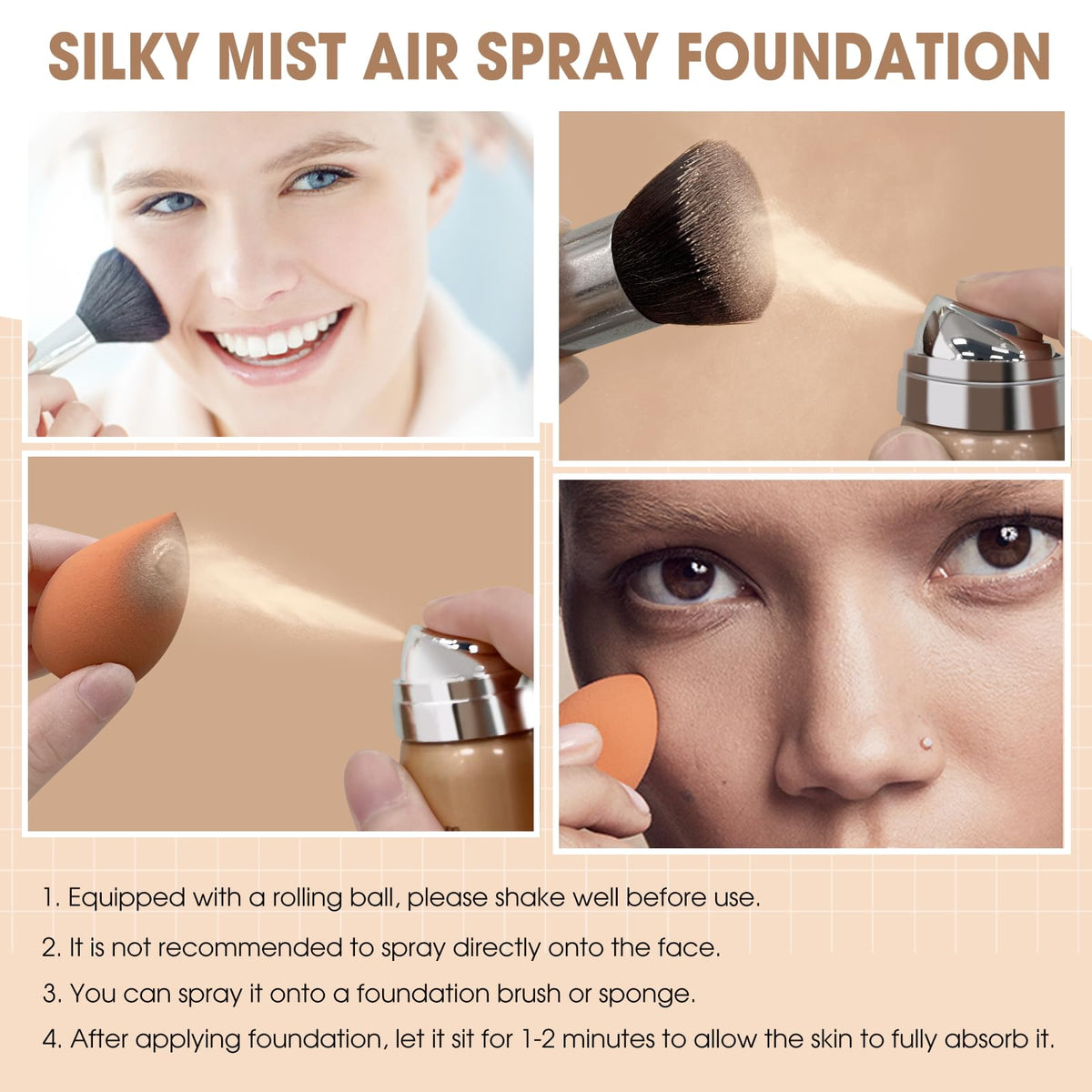 LOKFAR AirBrush Foundation Spray #02 Nude in use