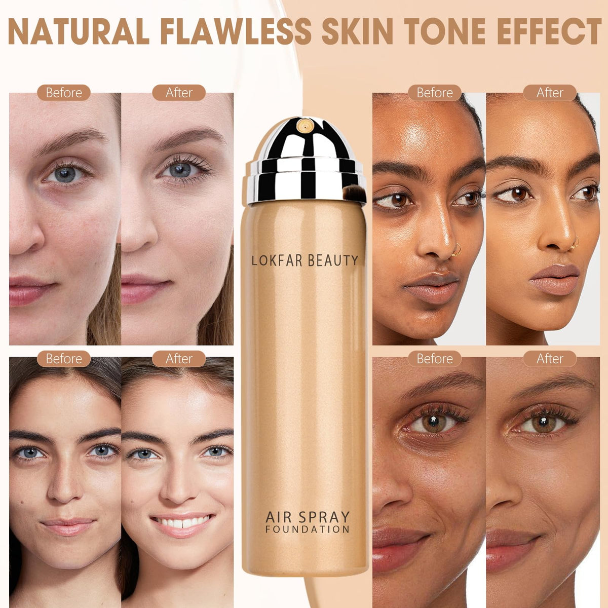 LOKFAR AirBrush Foundation Spray #02 Nude packaging