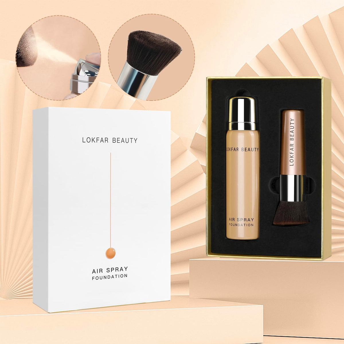 LOKFAR AirBrush Foundation Spray #02 Nude texture on skin