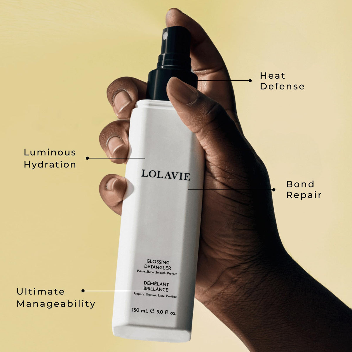 LolaVie Glossing Detangler 5 oz back view