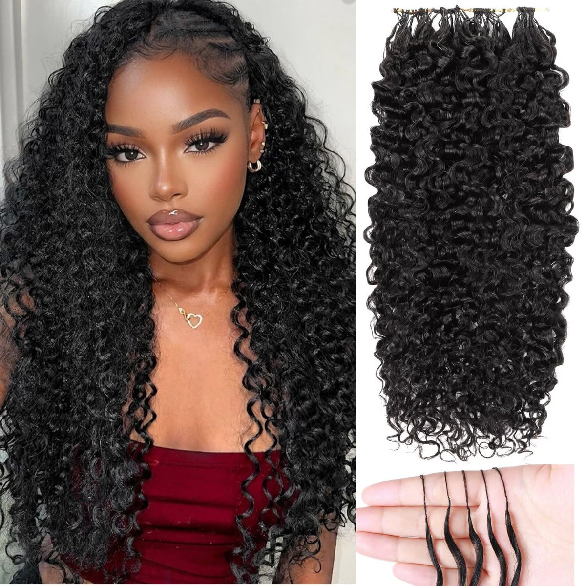 LOLLY HAIR Miracle Invisible Knots Crochet Hair 18 Inch front view