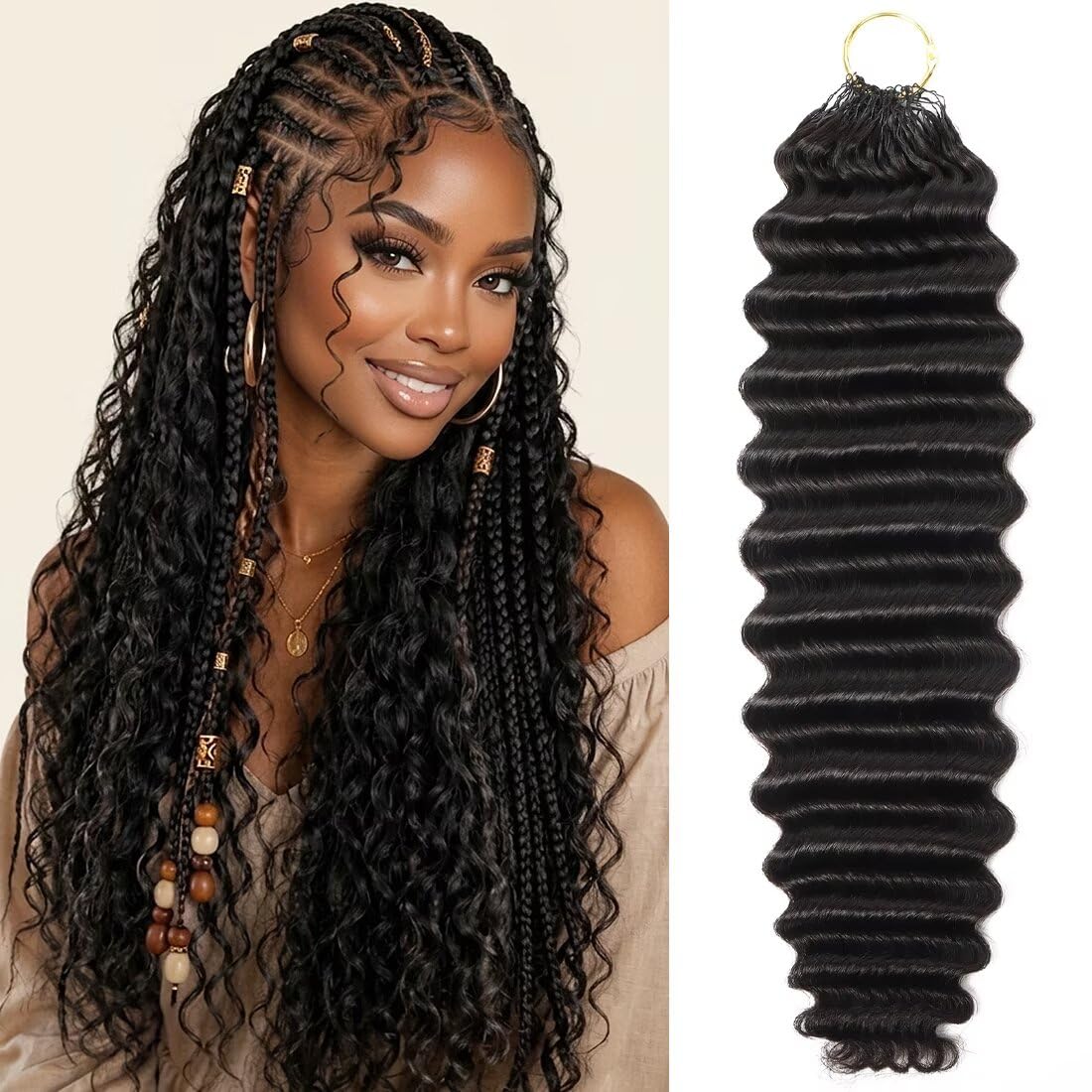 LOLly Hair Miracle Invisible Knots Crochet Hair 18 Inch front view