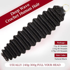 LOLly Hair Miracle Invisible Knots Crochet Hair 18 Inch natural black colour