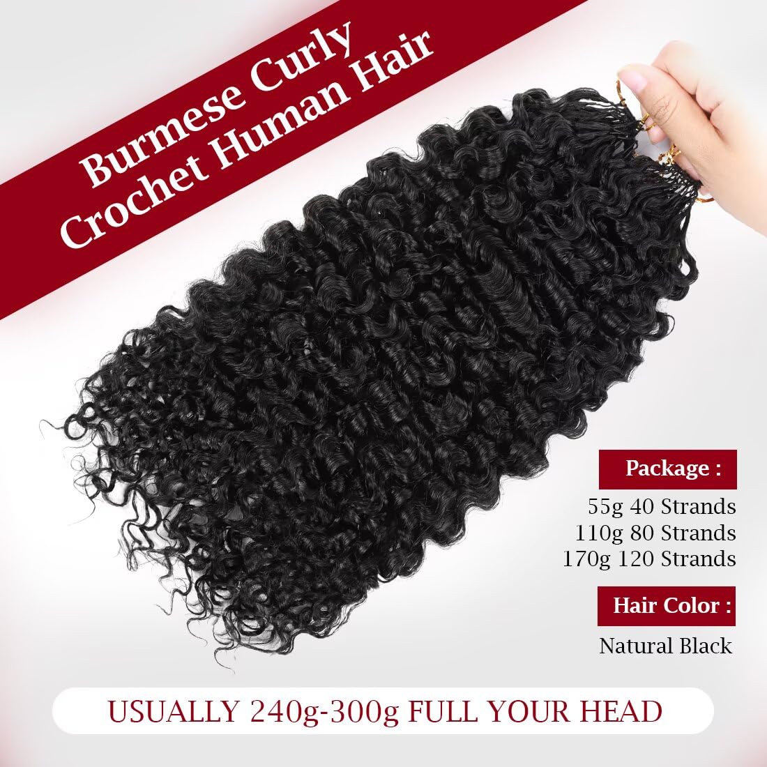 LOLLY HAIR Miracle Invisible Knots Crochet Hair showing pre-looped design