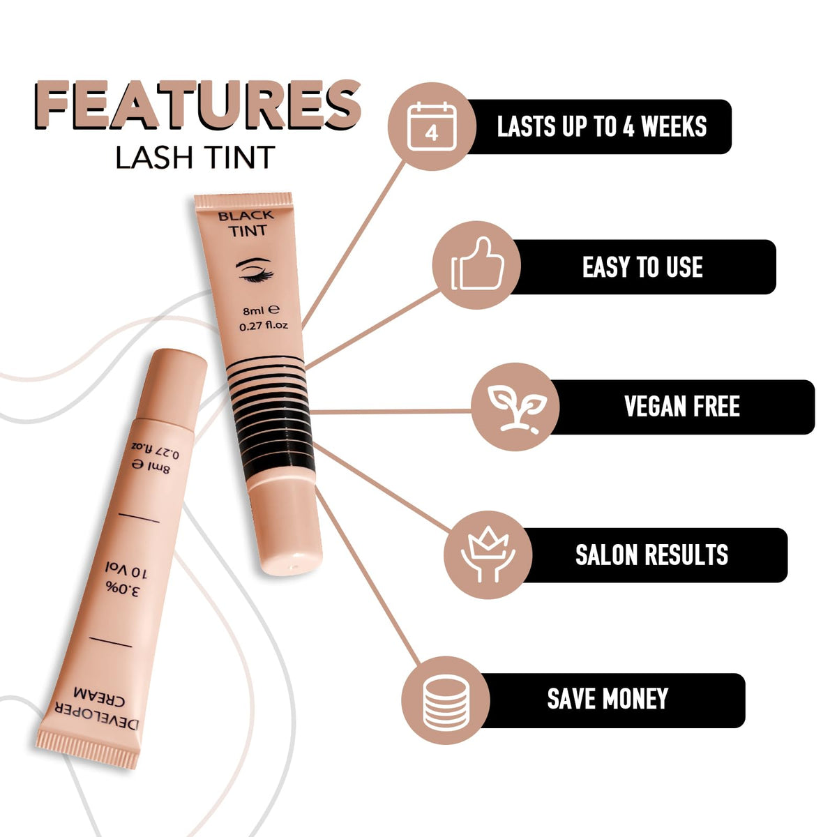 Lomansa Lash Color Kit showing developer cream texture