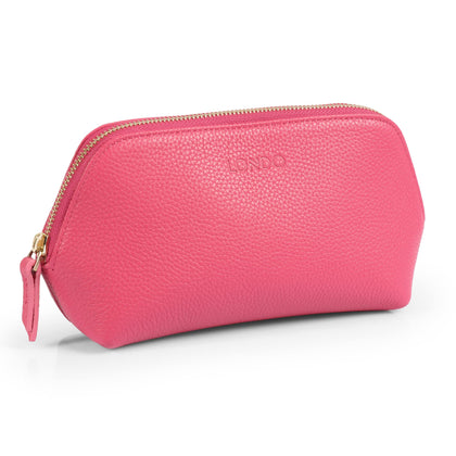 Londo Genuine Leather Makeup Bag in black front view