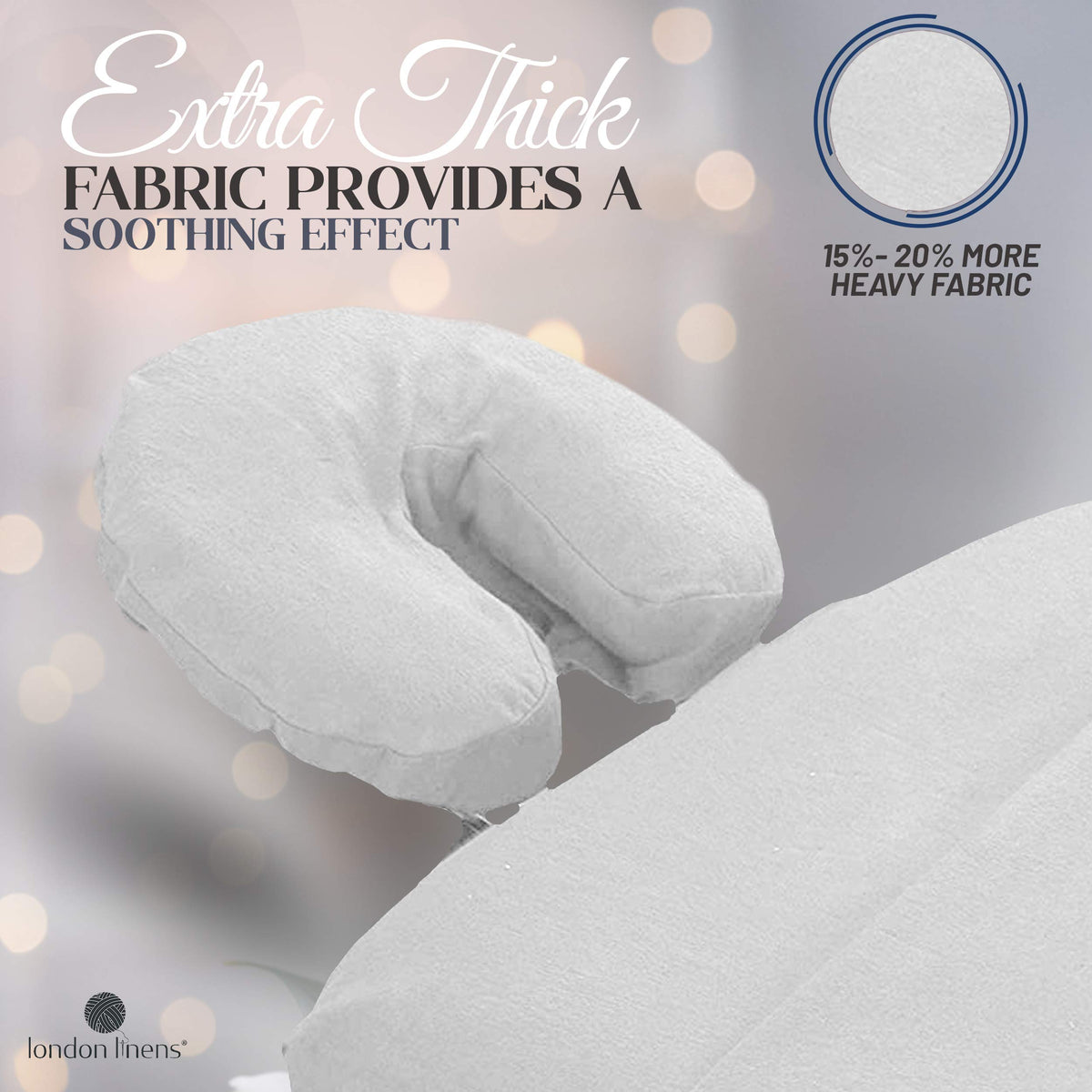 LONDON LINENS massage table cover on a massage table