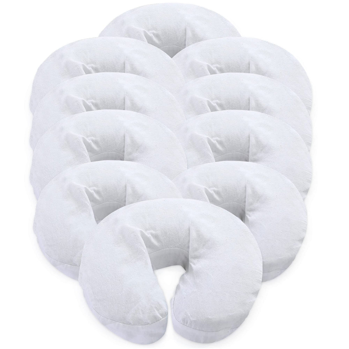 LONDON LINENS pack of 10 white cotton flannel massage table covers front view
