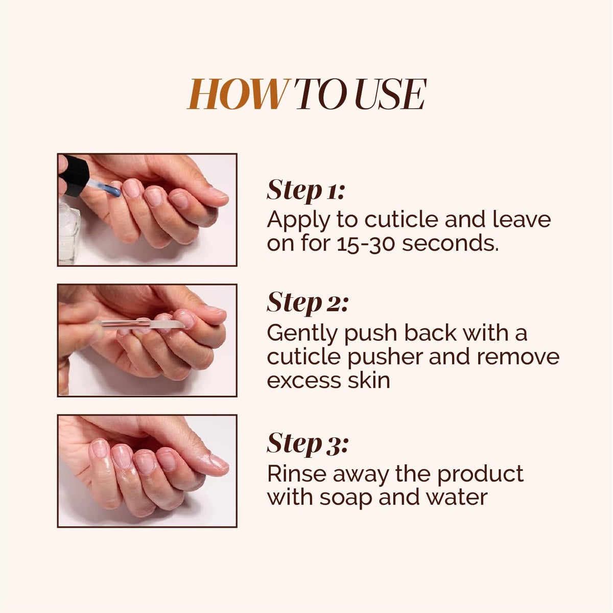 LONDONTOWN kur Fresh Glow Cuticle Remover application on nails