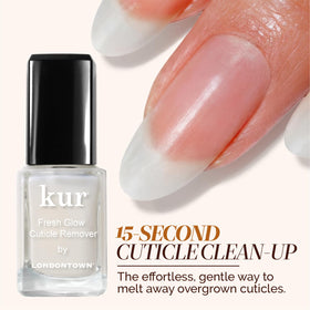 LONDONTOWN kur Fresh Glow Cuticle Remover bottle side view