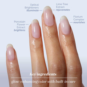 LONDONTOWN kur Illuminating Nail Concealer on nails with a glossy finish