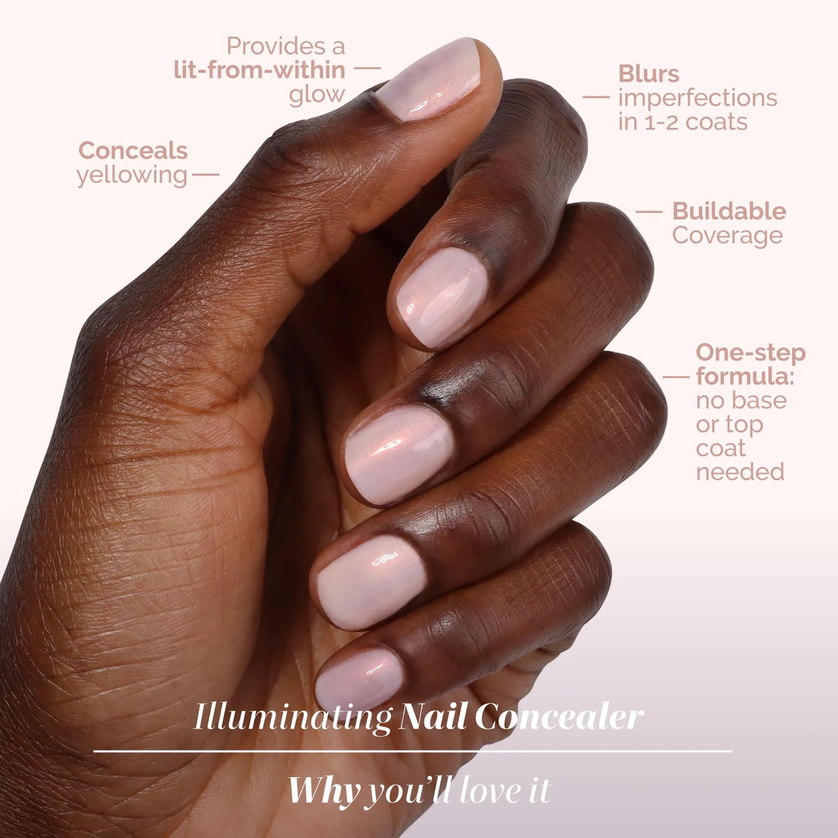 LONDONTOWN kur Nail Concealer Bubblegum Pink brush close-up