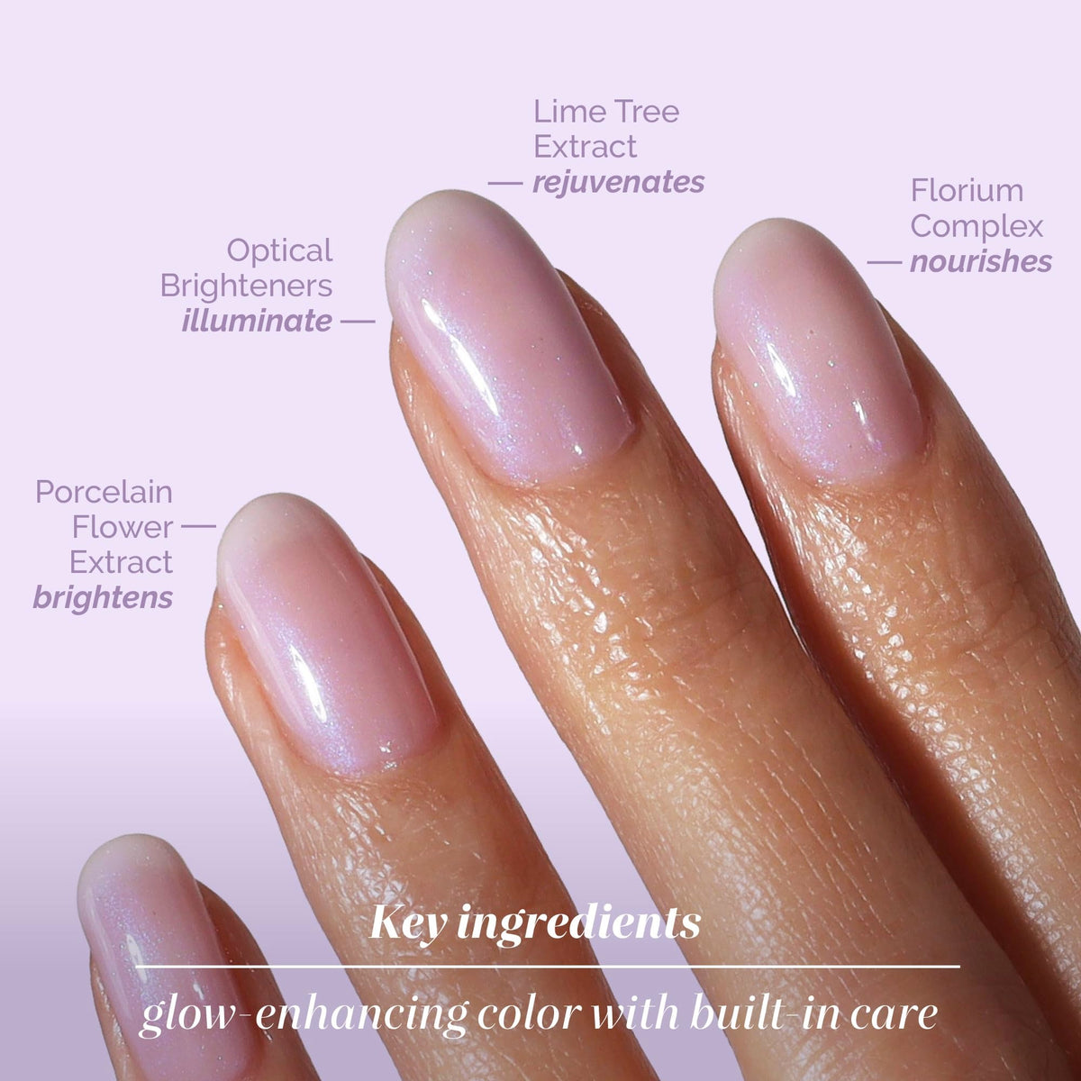 LONDONTOWN kur Nail Concealer Lavender applied on nails
