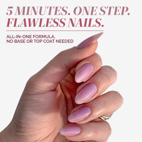 LONDONTOWN kur Perfecting Nail Veil Sheer Lilac Tint applied on nails