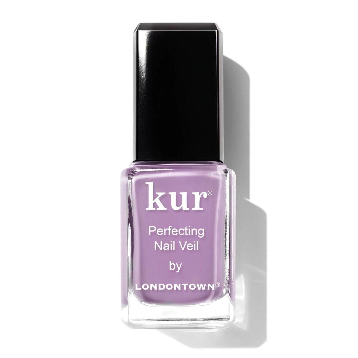 LONDONTOWN kur Perfecting Nail Veil Sheer Lilac Tint bottle front view