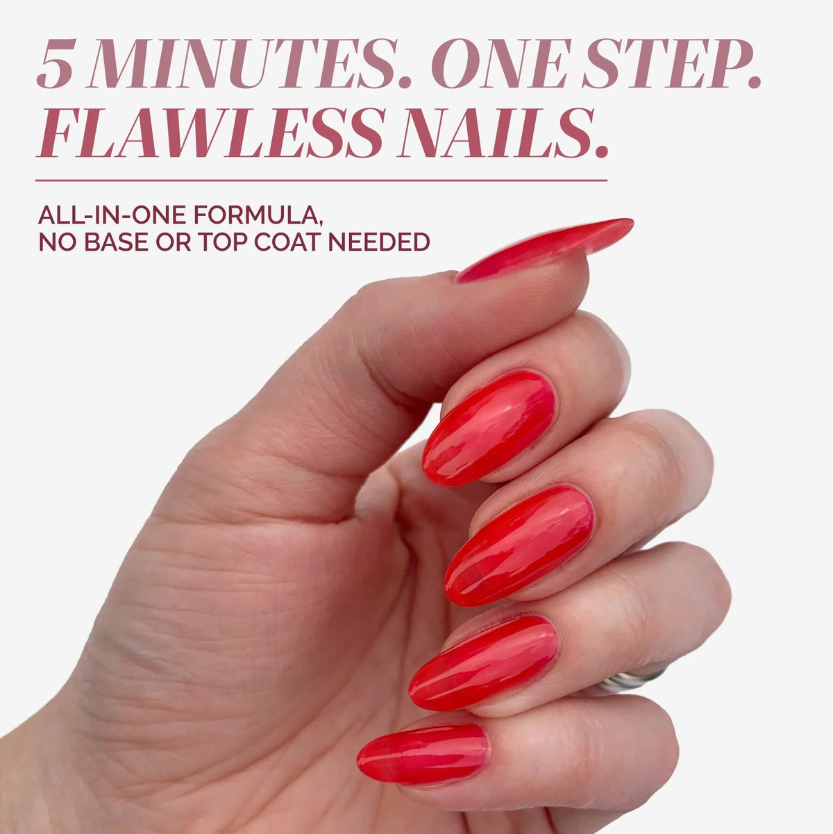 LONDONTOWN kur Perfecting Nail Veil Sheer Poppy Red applied on nails