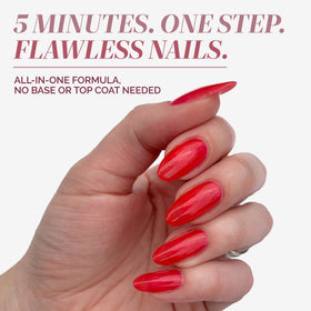 LONDONTOWN kur Perfecting Nail Veil Sheer Poppy Red applied on nails