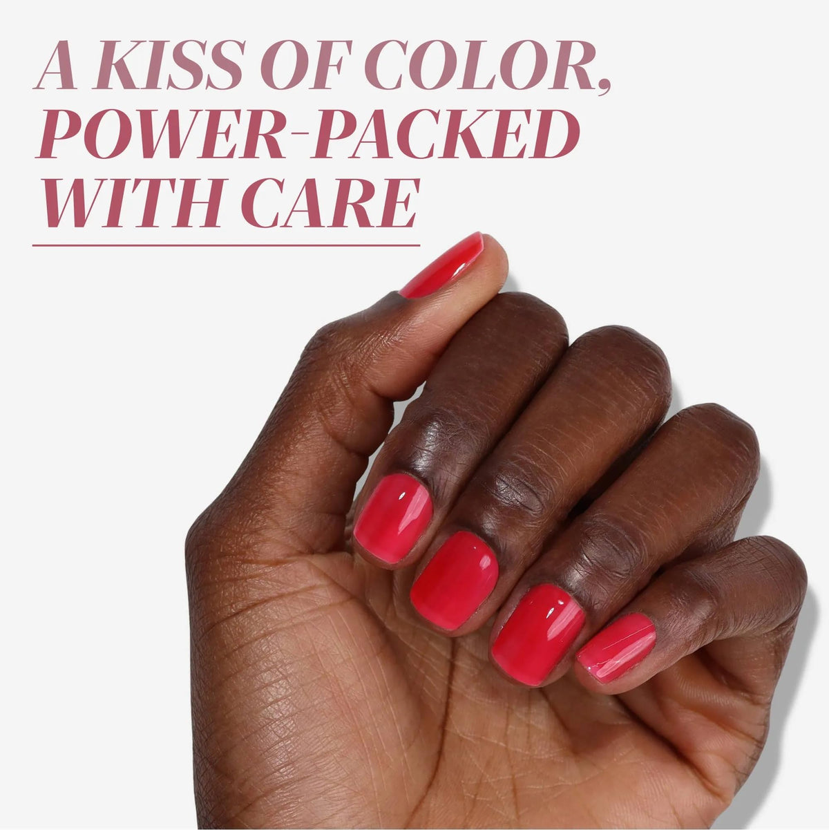 LONDONTOWN kur Perfecting Nail Veil Sheer Poppy Red brush close-up