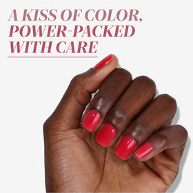 LONDONTOWN kur Perfecting Nail Veil Sheer Poppy Red brush close-up
