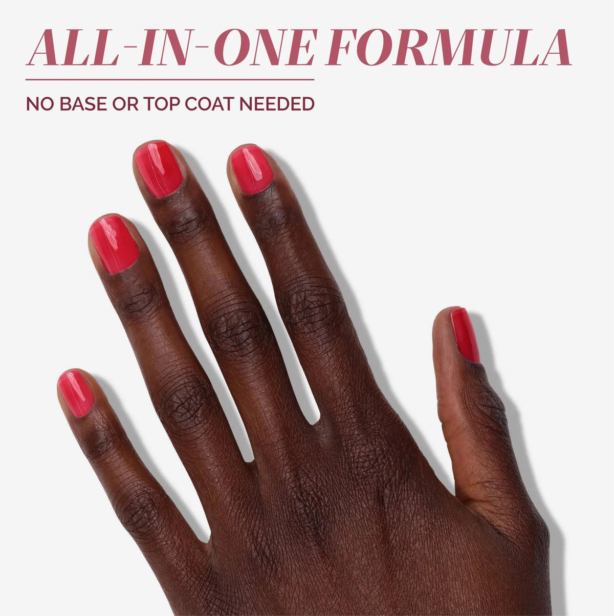 LONDONTOWN kur Perfecting Nail Veil Sheer Poppy Red swatch on skin