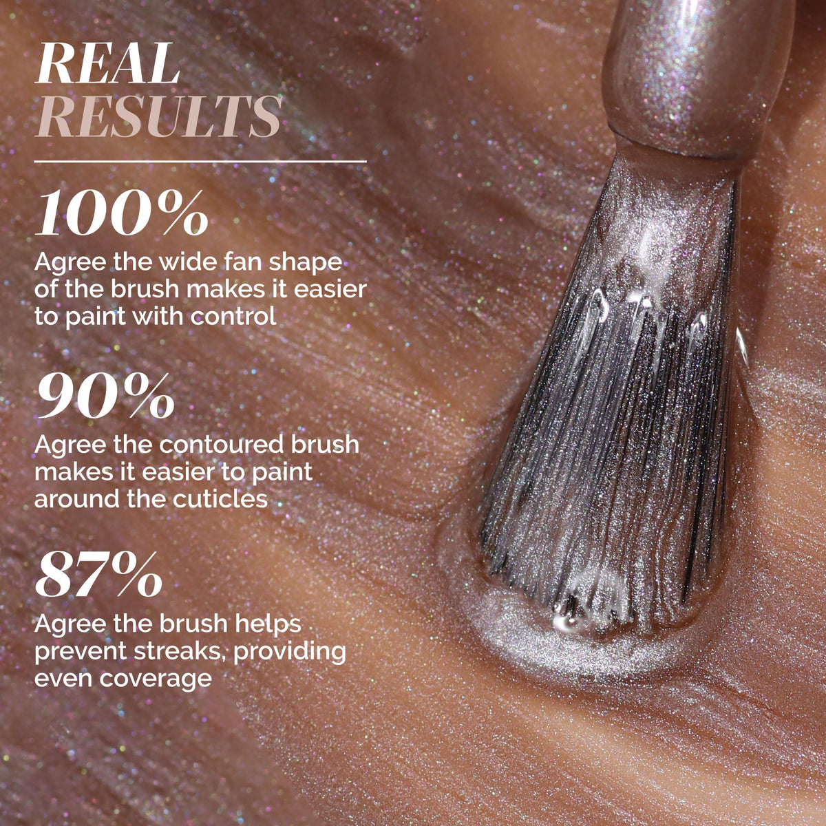 LONDONTOWN lakur Nail Polish Affogato close-up of brush