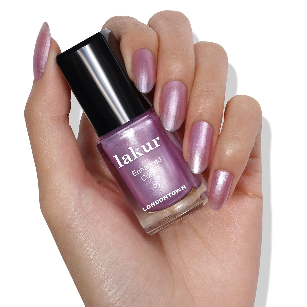 LONDONTOWN lakur Nail Polish Amethyst on Ice in a beauty setup