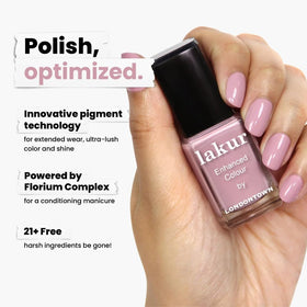 LONDONTOWN lakur Nail Polish Berry Nude swatch on nails
