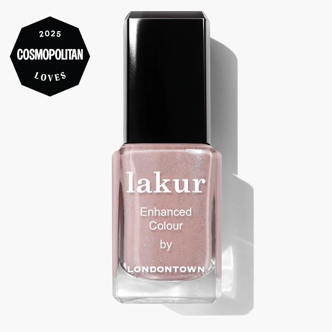 LONDONTOWN lakur Nail Polish Champagne in Bed bottle close-up