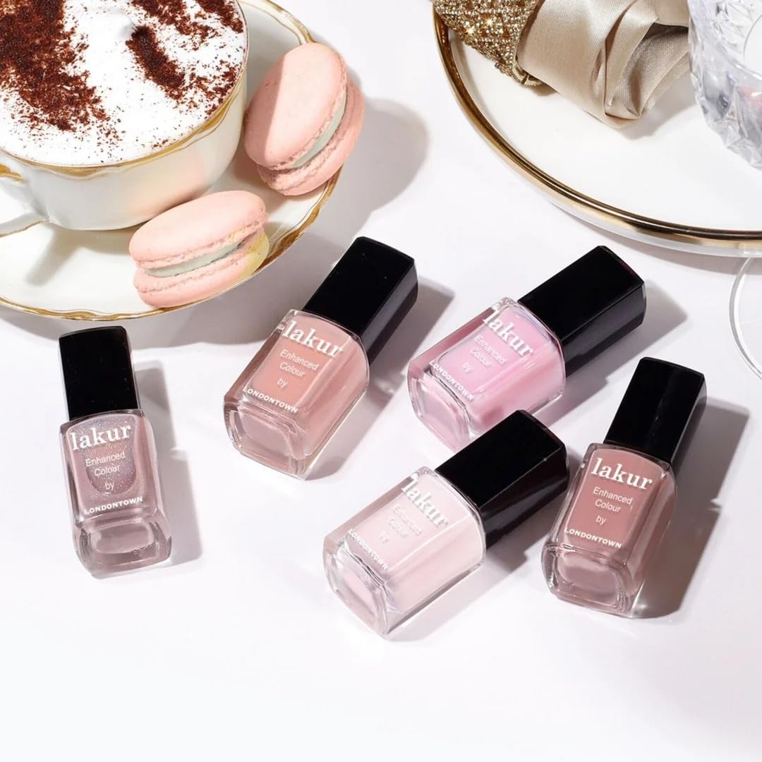 LONDONTOWN lakur Nail Polish Champagne in Bed in nail care setting