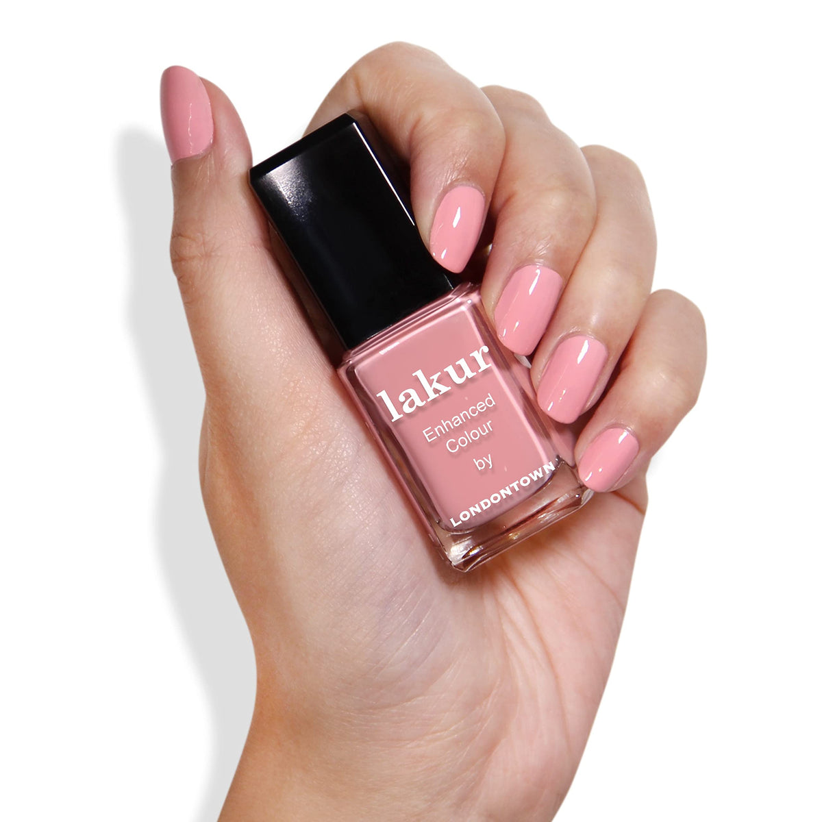 LONDONTOWN lakur Nail Polish Desert Flower bottle with floral background