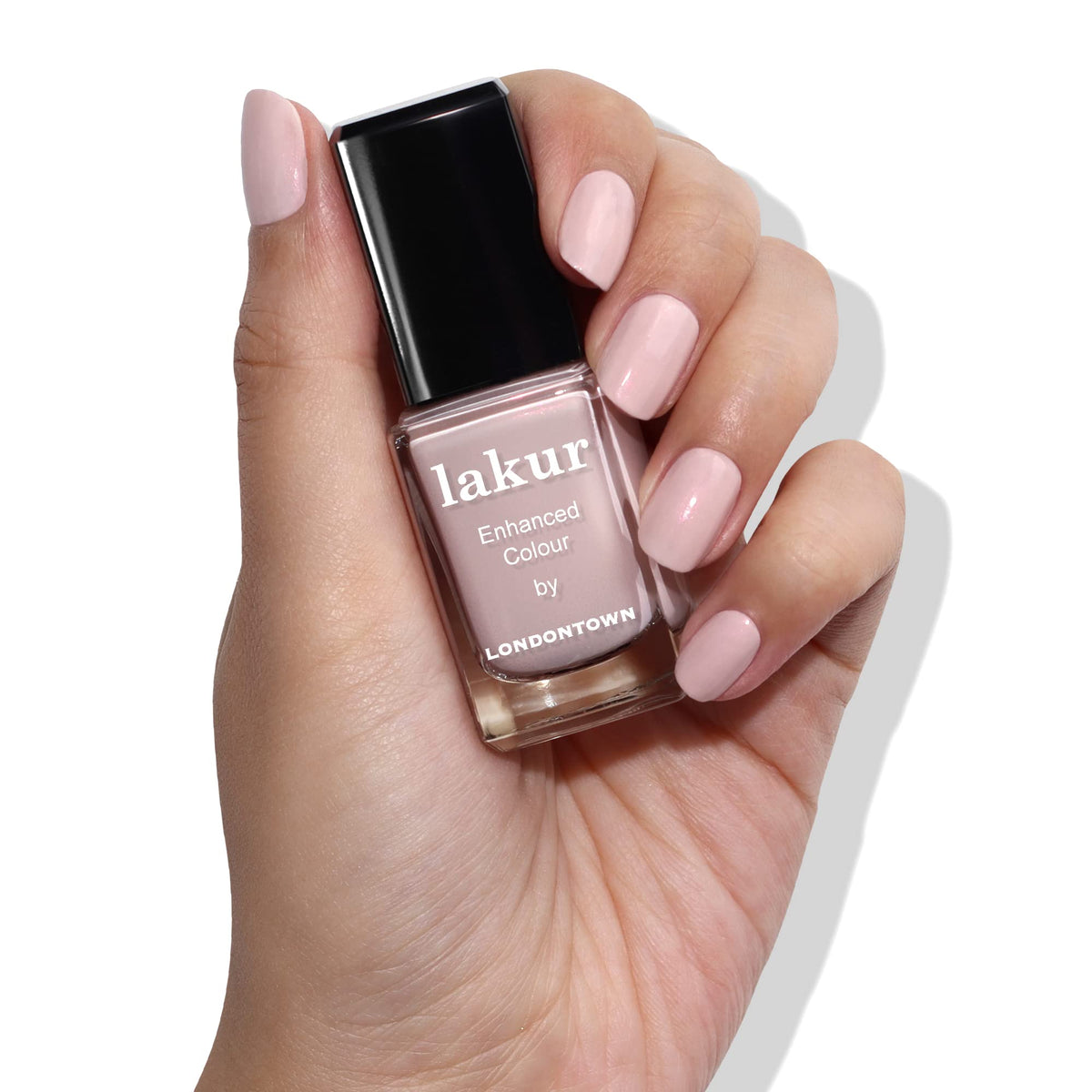 LONDONTOWN Lakur Nail Polish Dream Scene applied nails in pink and purple