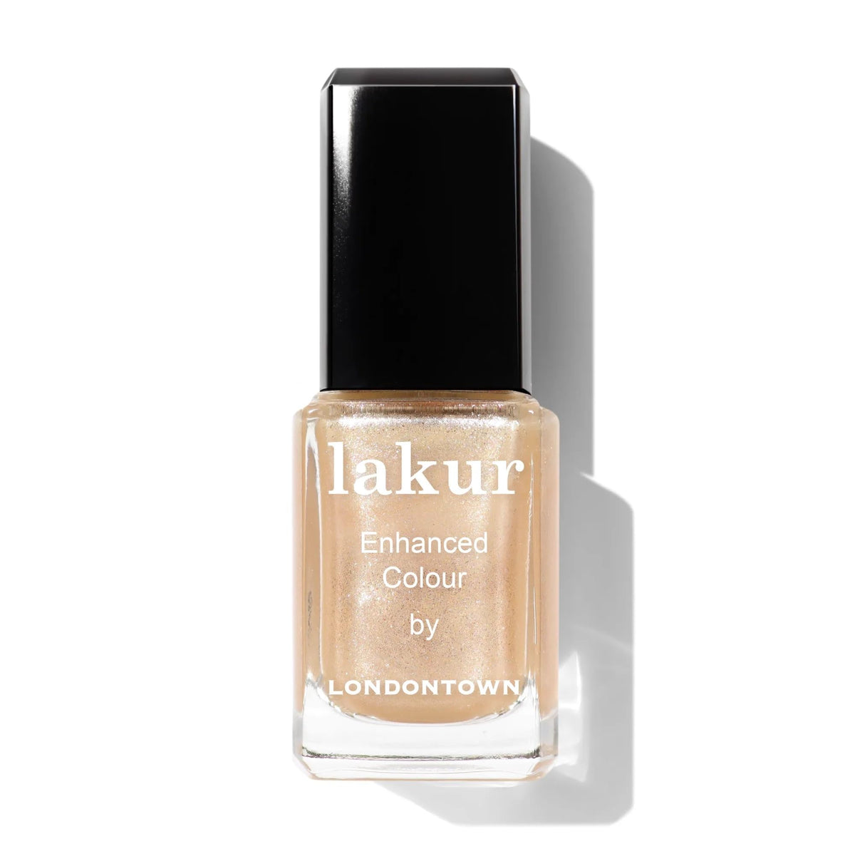 LONDONTOWN lakur Nail Polish Isla Bonita front view with gold shimmer