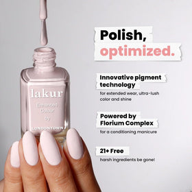 LONDONTOWN lakur Nail Polish Macaroon at Noon with base and top coat