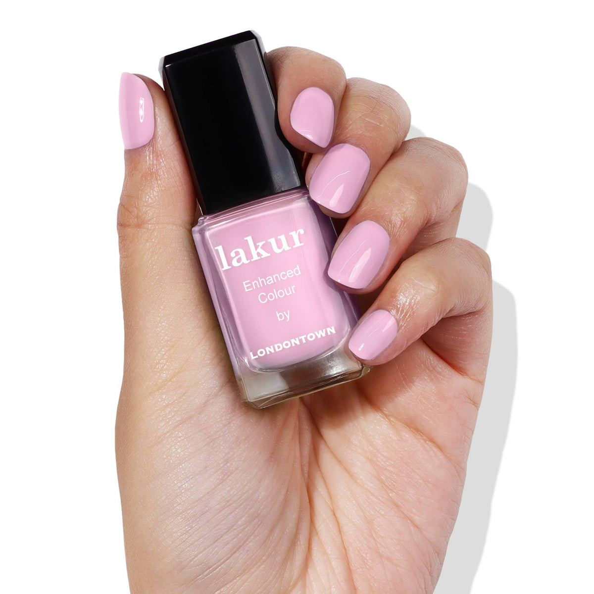 LONDONTOWN lakur Nail Polish Pink Palm bottle side view