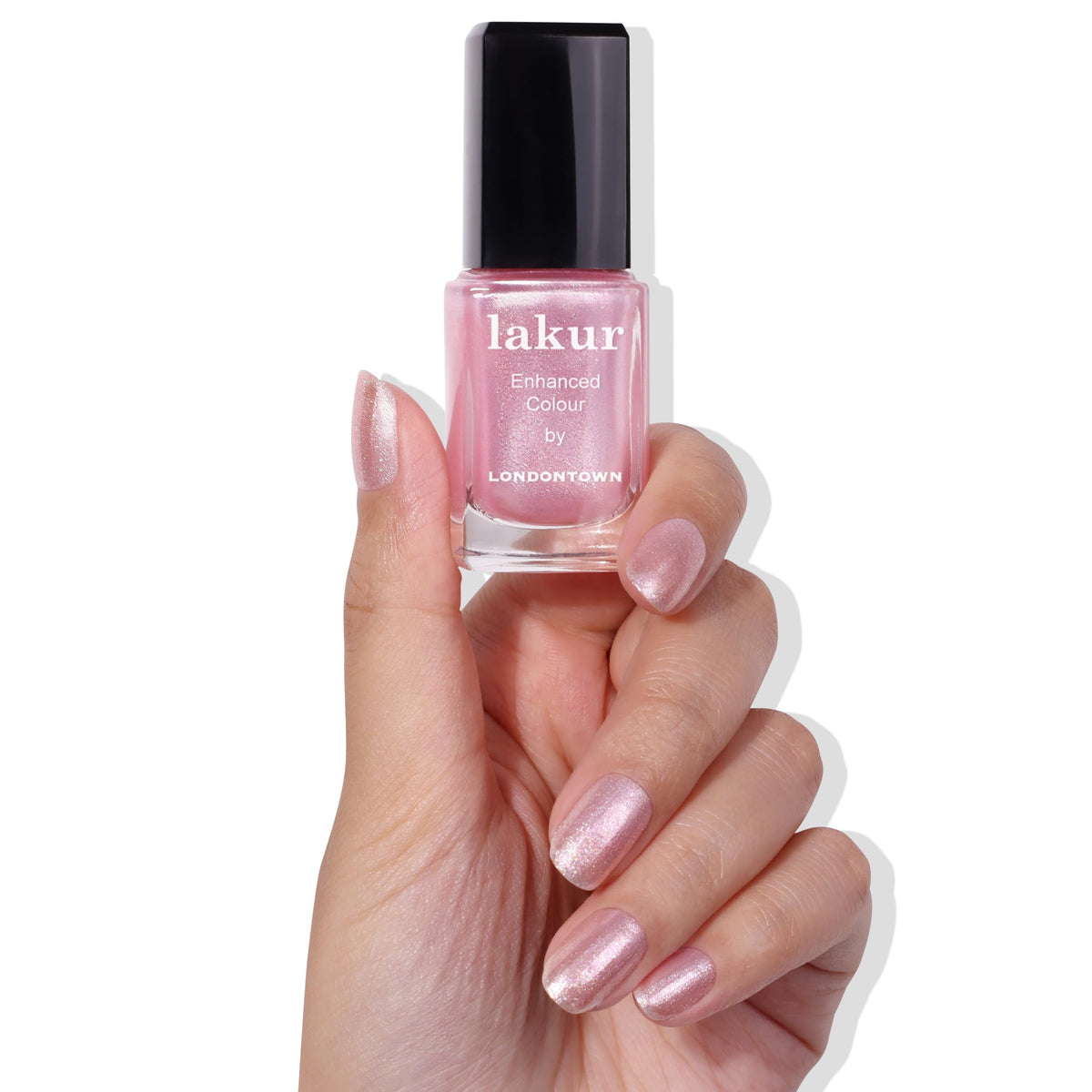 LONDONTOWN lakur Nail Polish Pink Strawberry close-up of colour