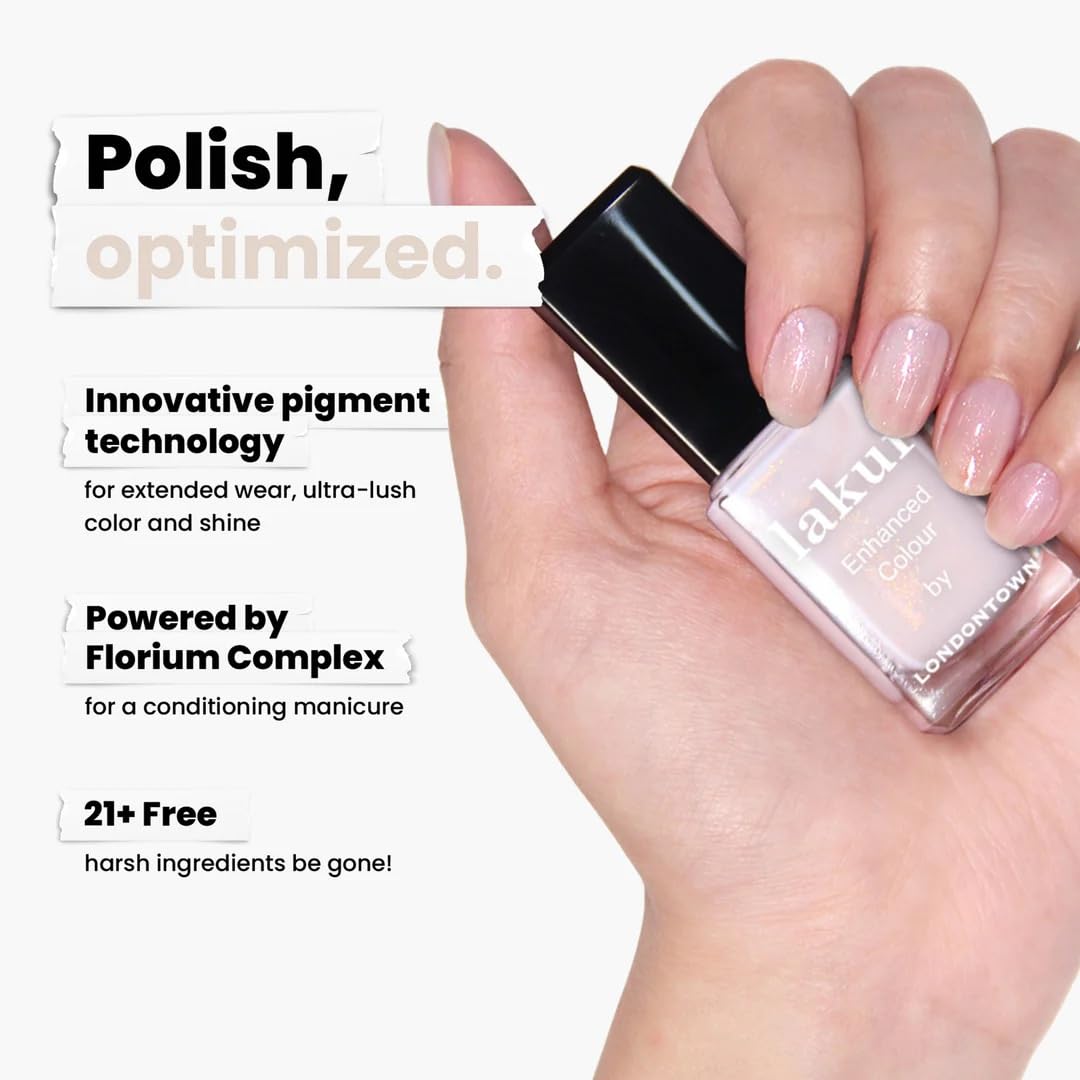 LONDONTOWN lakur Nail Polish Princess Awaits with floral background