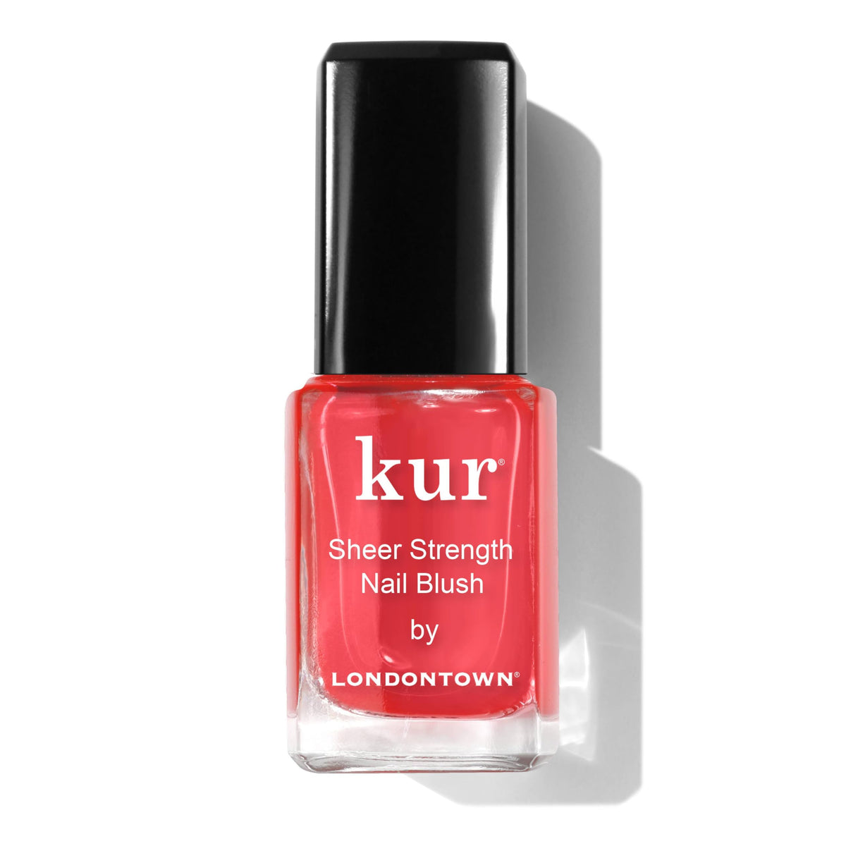 LONDONTOWN Sheer Strength Nail Blush 2-in-1 Tinted Nail Hardener, Poppy front view