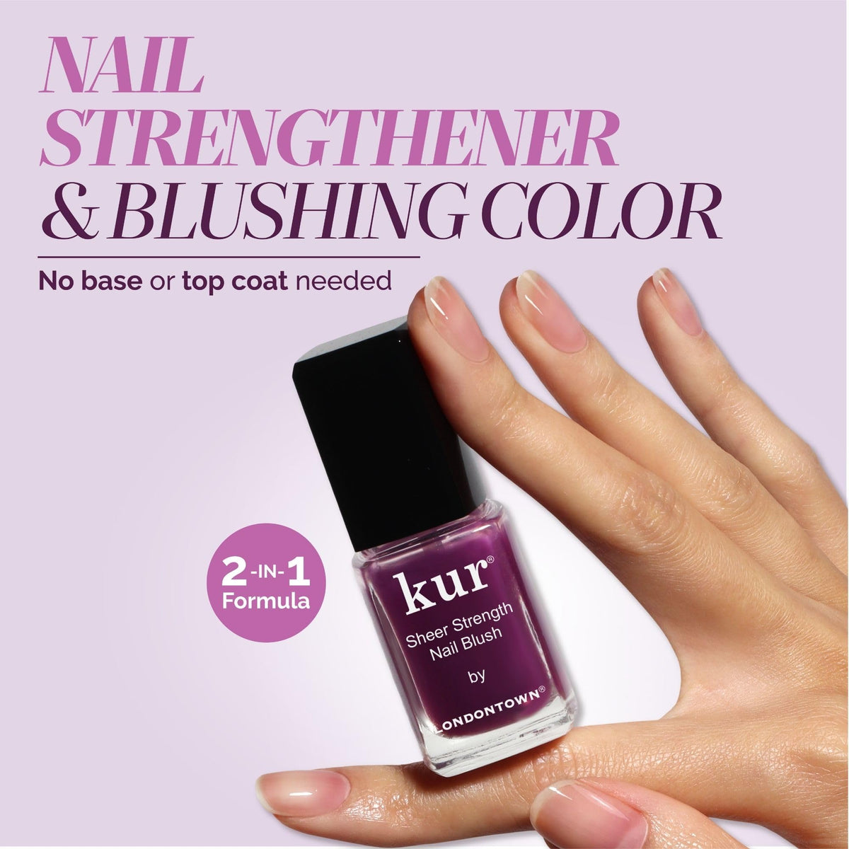 LONDONTOWN Sheer Strength Nail Blush Concord swatch on nails
