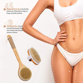Long handle dry brush with hemp rope for better grip