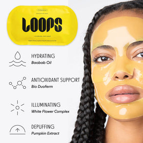 LOOPS face mask being applied on a model